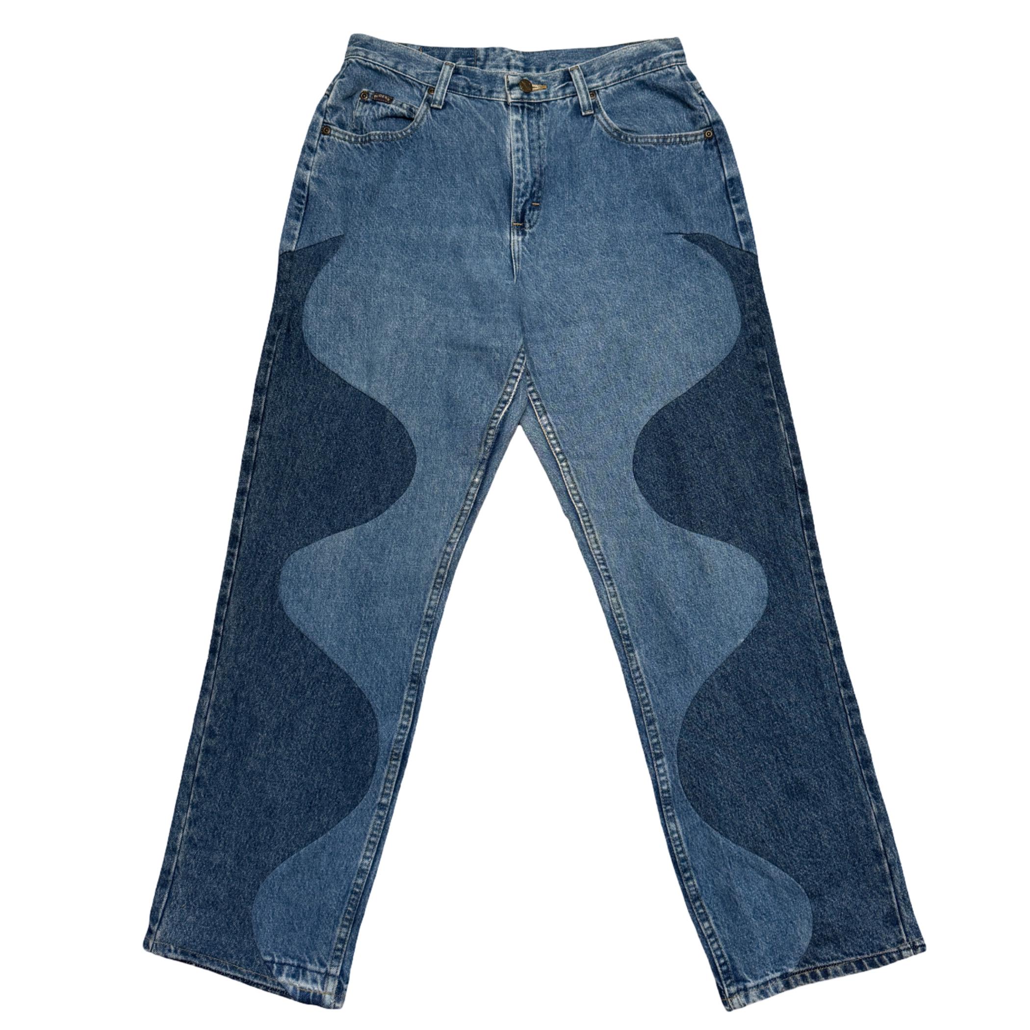 Wavecut Jeans - Thriftjam Reworked Denim Straight Leg Pants - Etsy