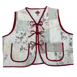 Floral Patchwork XL Quilted Vest Rework