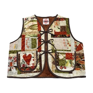 Autumn Patterns Quilted Vest Rework