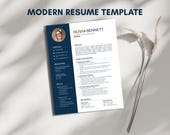 Modern Resume Template Canva | 1 2 3 Page Resume | CV Template with Photo | Professional Resume | Instant Download | A4