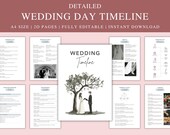 Wedding Timeline Template Printable, Detailed Wedding Day Schedule,Bride Groom Bridesmaid Groomsman Planner, Reception Ceremony Timeline
