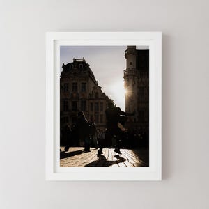 Stampa di strada della Grand Place di Bruxelles, Street Art di Bruxelles, Fotografia di strada di Bruxelles, Arte murale di paesaggi urbani, Decorazione murale di strade di Bruxelles