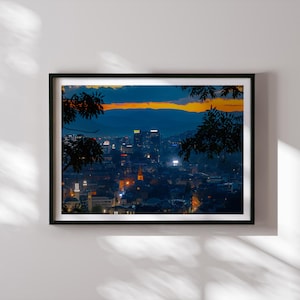 Sarajevo Night Cityscape Photo Print: Bosnia Travel Art
