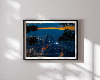Sarajevo Night Cityscape Photo Print: Bosnia Travel Art
