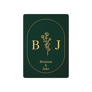 Aangepaste speelkaartenset | Unieke pokerkaarten | Gepersonaliseerde kaartendeck | Huwelijkscadeau | Trouwbedankjes | Elegante groene aangepaste kaarten