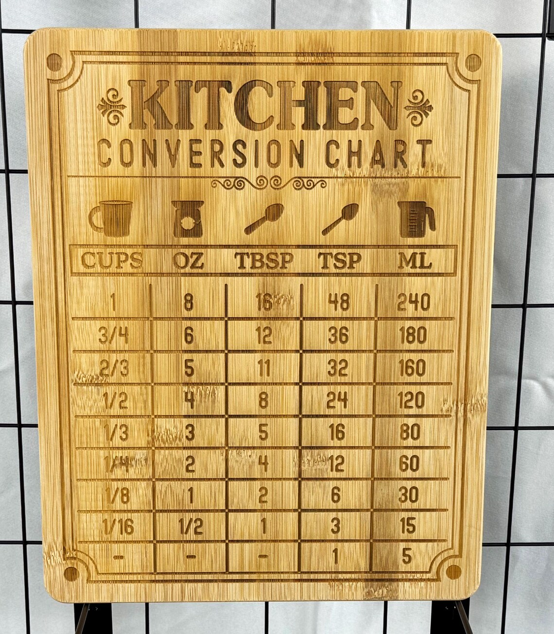 Cutting Boards - Kitchen Conversion Charts - Etsy