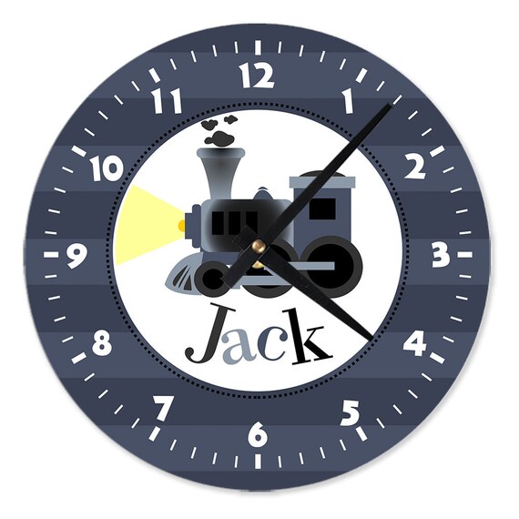 Decorative Clocks Train Nursery Wall Clock Personalized Gift