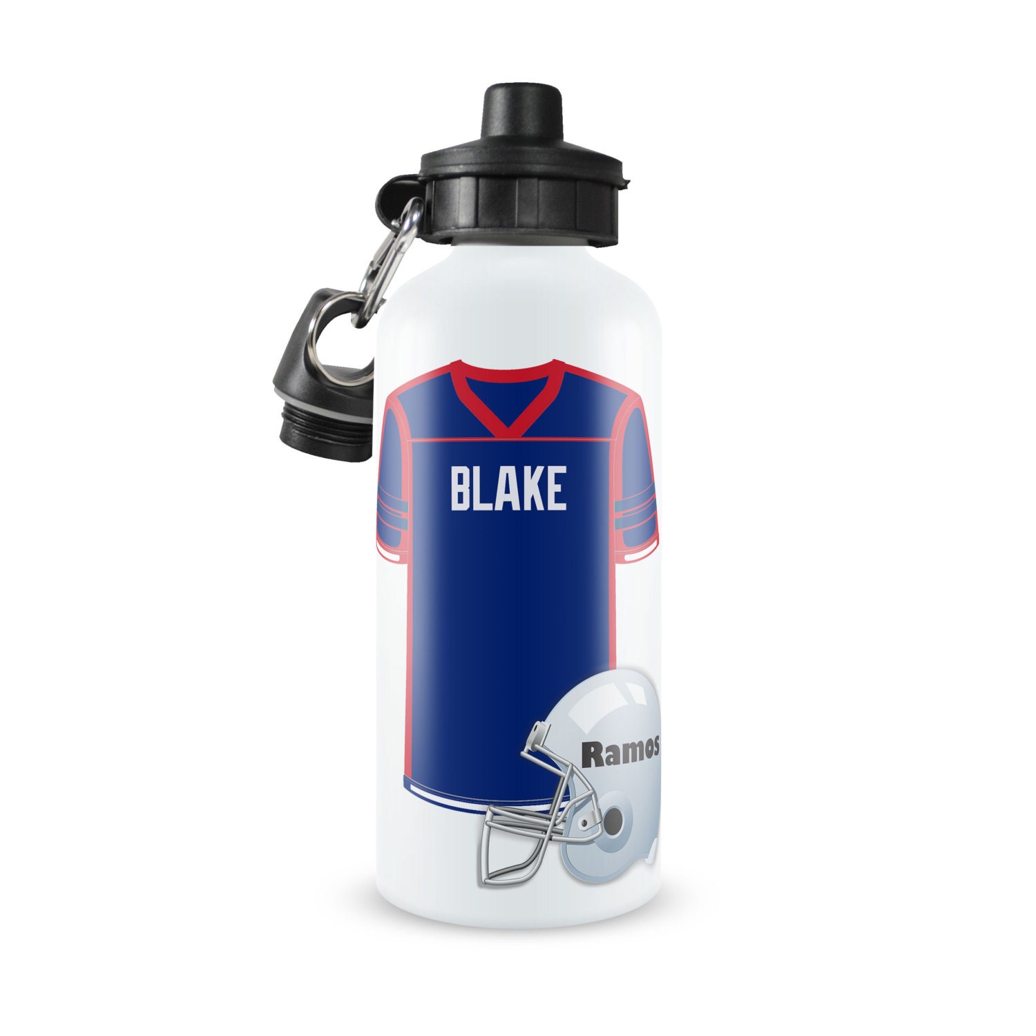 Football Jersey & Helmet Personalized Water Bottle Water