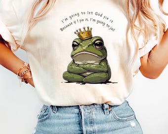 面白いカエルのグラフィックTシャツ、皮肉なユーモアシャツ