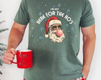 Mens Funny Christmas Shirt | Retro Santa Graphic Tee