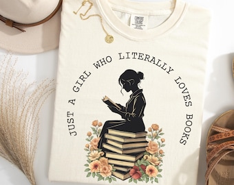 Comfort Colors literair meisjesshirt | Cadeau voor boekenliefhebbers, boekenclub-T-shirt dames