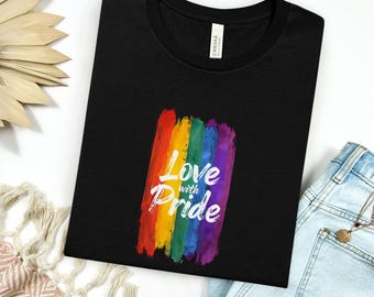 LGBTQ Pride T-Shirt: Rainbow Graphic Love with Pride Tee
