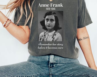 T-shirt Anne Frank, sensibilisation à l'histoire, t-shirt en coton unisexe