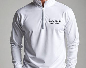 Logo personnalisable, Pull-over quart-de-zip qui évacue l'humidité, Fabriqué sur commande