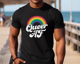 プライドTシャツ：レインボーグラフィックLGBTQ Tシャツ - ベラキャンバス ユニセックス