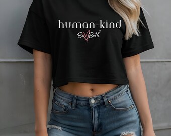 Top court Be Both du genre humain | Message de gentillesse, T-shirt Mid Drift