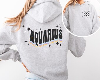 Sweat à capuche Verseau : sweat-shirt du zodiaque pour femme - Cadeau astrologie