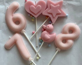 Handmade Number Birthday Candle: Soy & Beeswax Cake Topper