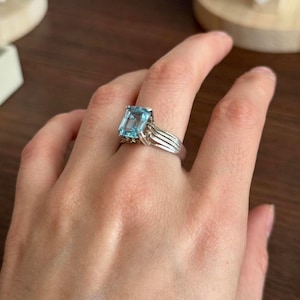 Sterling Silber Blautopas Ring
