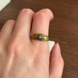 Unique 1930s vintage victorian Czech brass ring