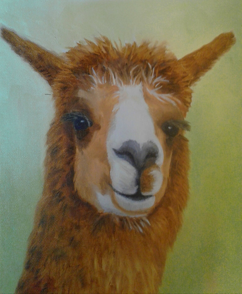 Llama Painting Llama Art Barnyard Art Llama Lovers Kitchen ...