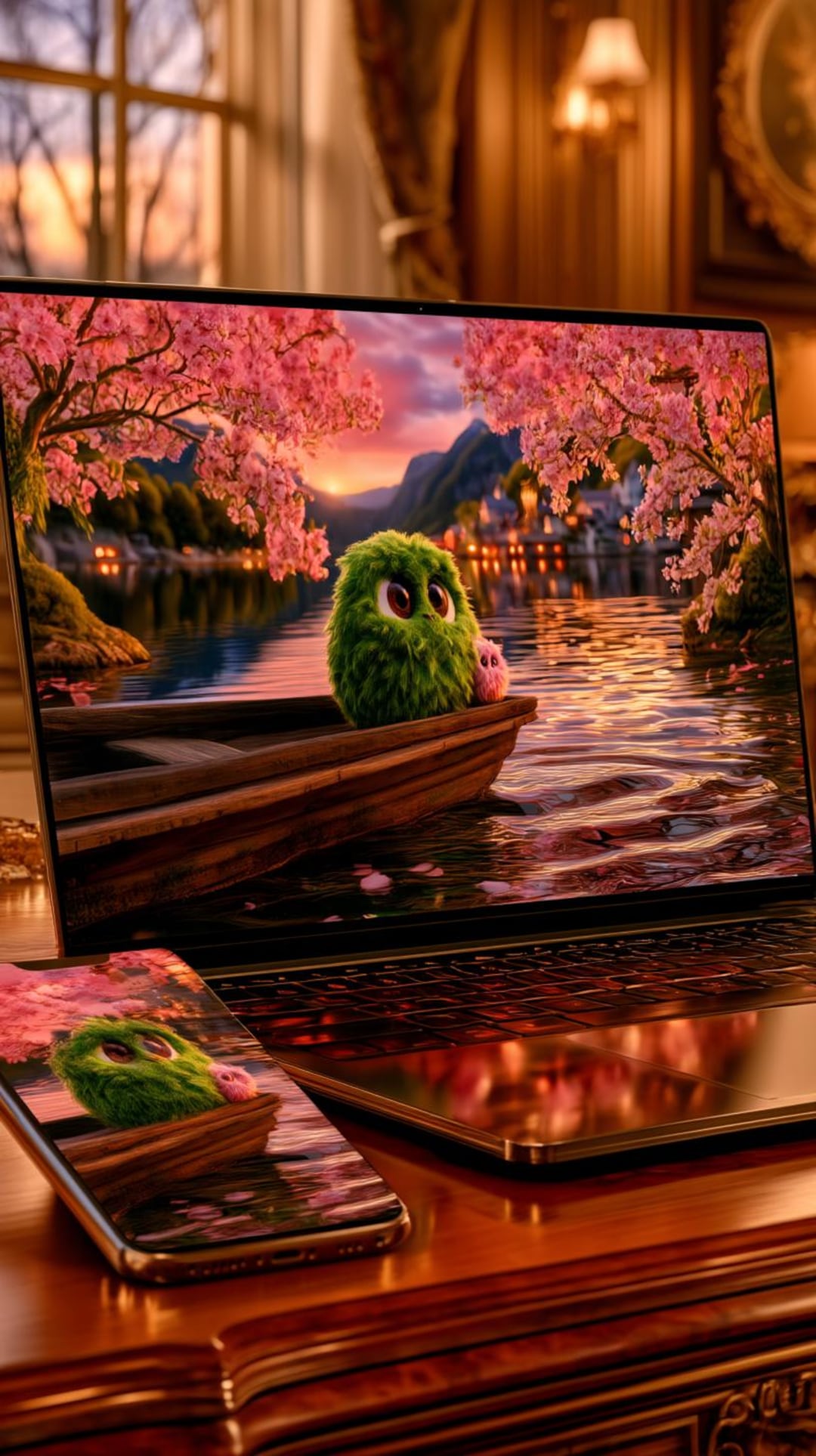 Cute Moss Creature Wallpaper, Fantasy Lake 4K Digital Download - Etsy