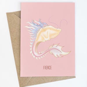 Fierce (Dragon x Dumpling) - Carte de voeux, carte d'encouragement et de soutien, carte Punny