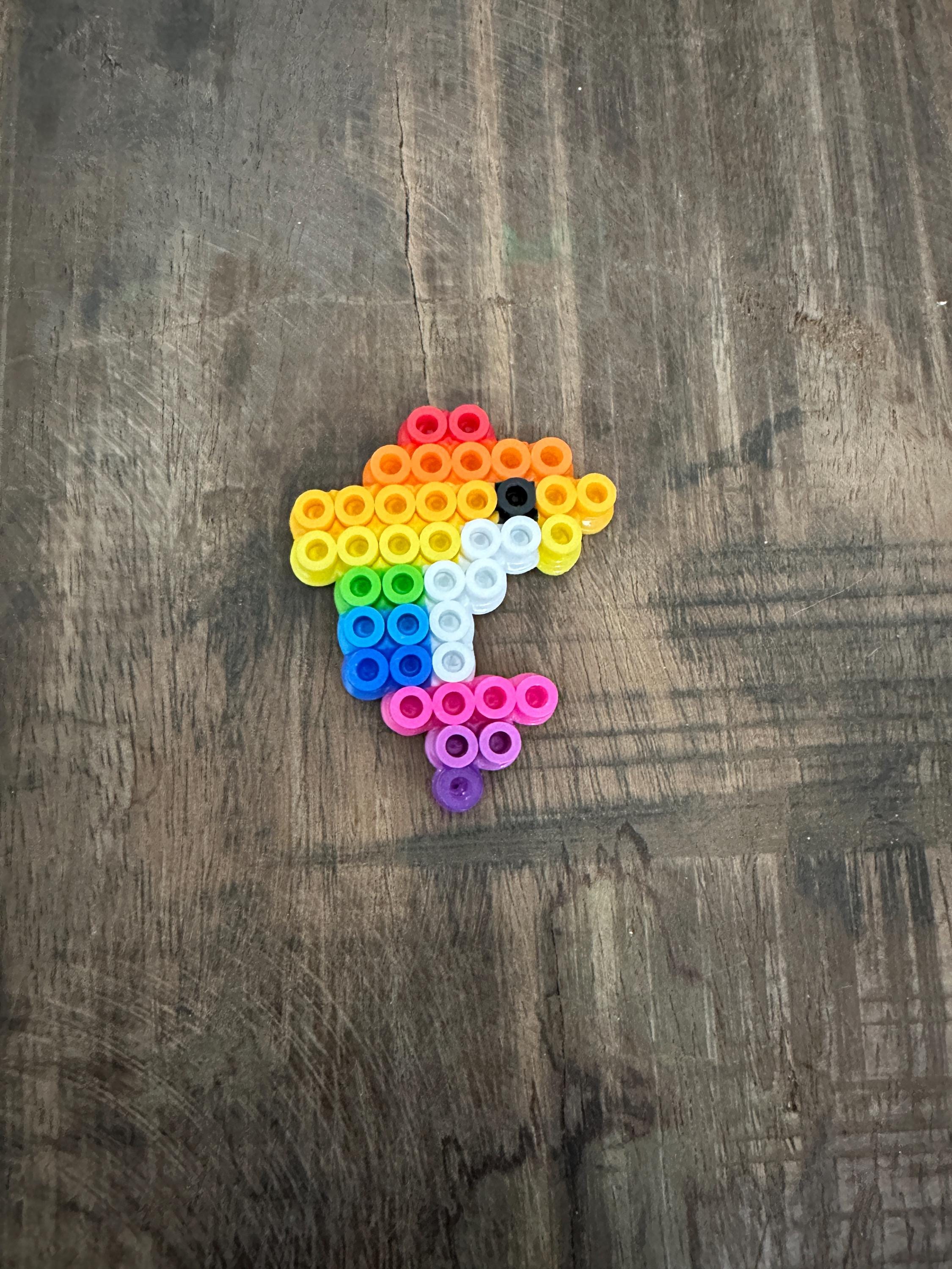 Dolphin, Perler bead art, tropical, cake topper, wall art, party favor