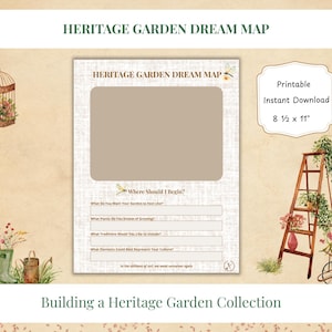 Heritage Garden Dream Map - Druckbares Arbeitsblatt für die Gartenplanung | Durch die Wurzeln