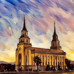 Layton Utah Temple Art, LDS Temple Painting, Instant Digital Download for Printing