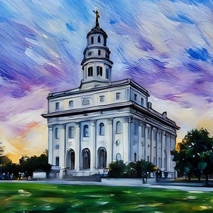 Nauvoo Illinois Temple Art, LDS Temple Painting, Instant Digital Download for Printing