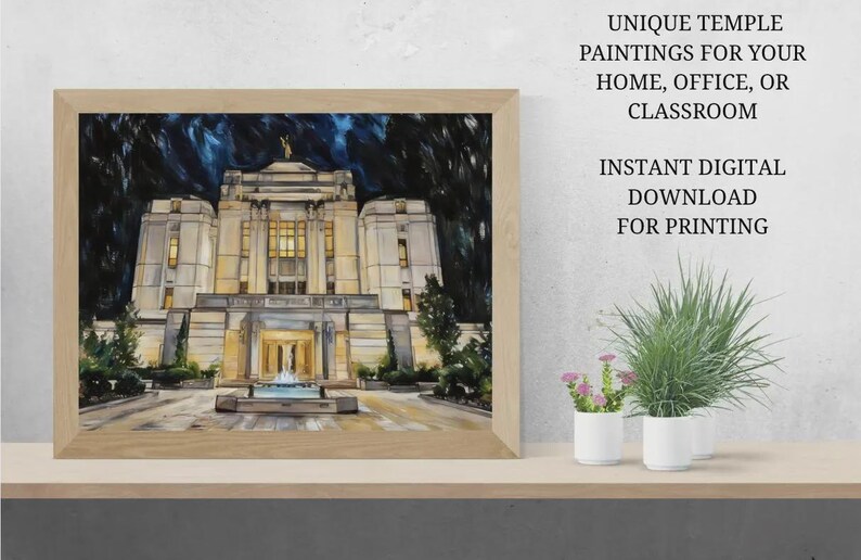 Draper Utah Temple Art, LDS Temple Painting, Instant Digital Download ...