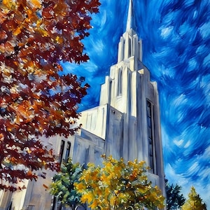 Twin Falls Temple Art, LDS Temple Painting, Instant Digital Download for Printing