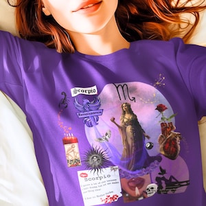 Astrologie inspiriert Unisex T-Shirt, Skorpion Sternzeichen Tee, Horoskop Kleidung, himmlisches Geschenk, Geburtstagsgeschenk, Astrologie-Liebhaber-Shirt