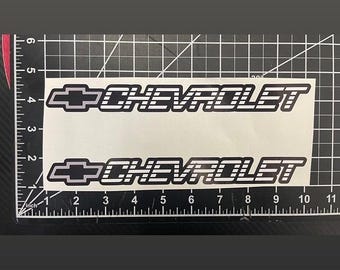 Chevrolet chevy 2 piece c/k style  gray sticker decal self adhesive (10x1 inches)