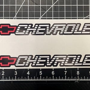 Chevrolet Chevy red c/k style sticker 2 pcs (9x1.25 inches)