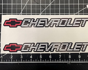 Chevrolet Chevy red c/k style sticker 2 pcs (9x1.25 inches)