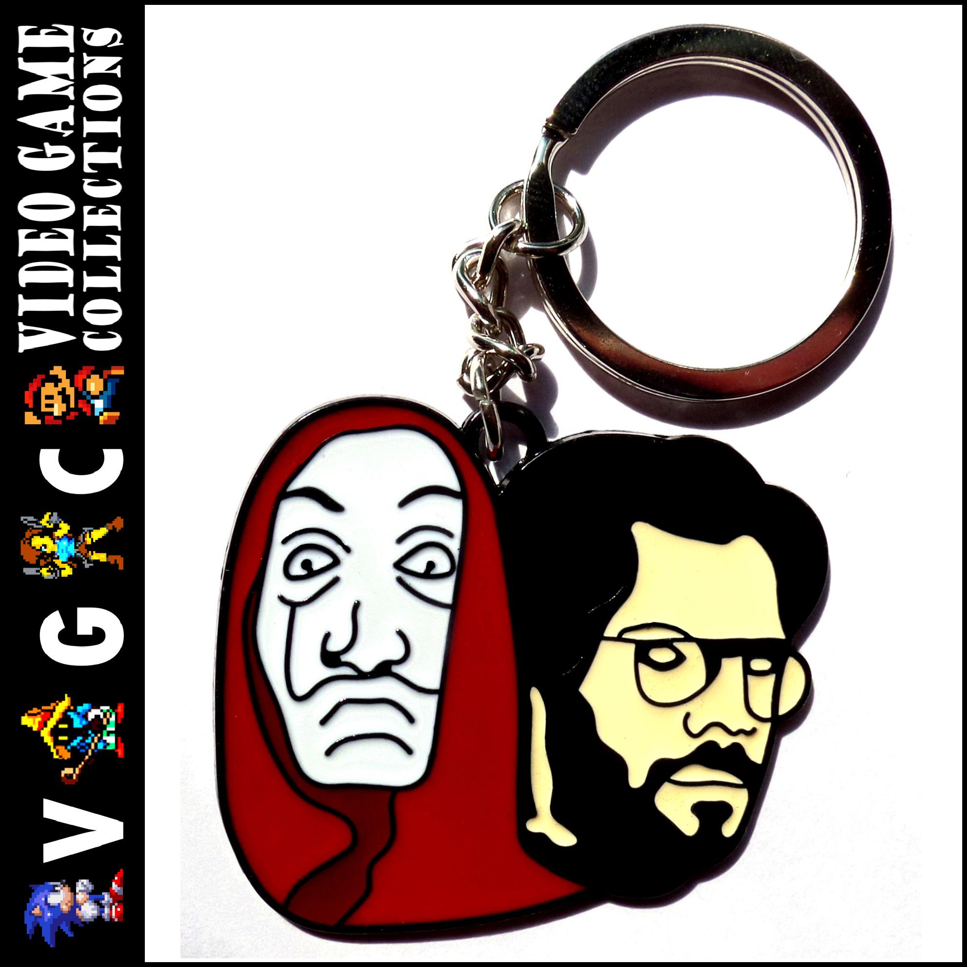 Bank Robbers Mask Figure Keyring Keychain