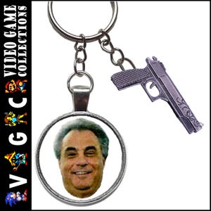john gotti mafia gangster figure keyring keychain with free stickers