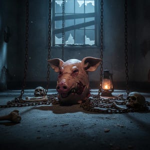 Blodig grismask skräckkostym | Läskig zombiegris Halloweenmask | Kusligt latexdjur Cosplay-rekvisita