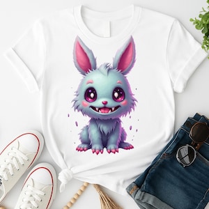 Cute labubu Character PNG | Gothic Kawaii Style Clipart for POD | 300 DPI Transparent Background for T-Shirts & Stickers | labubu doll