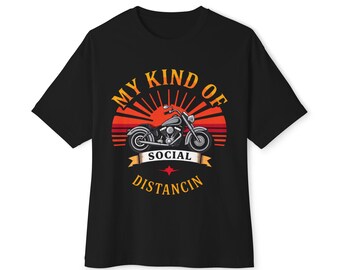 Copy of Copy of My Kind of Social Distancing T-Shirt | Funny Biker Motorcycle Shirt | Rider Gift for Men |Vintage Cruiser Tee