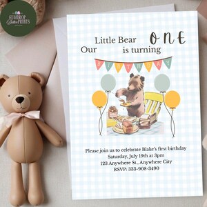 Little Bear Birthday Invitation for children's birthday