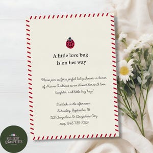 Zaproszenie na baby shower Lady Love Bug