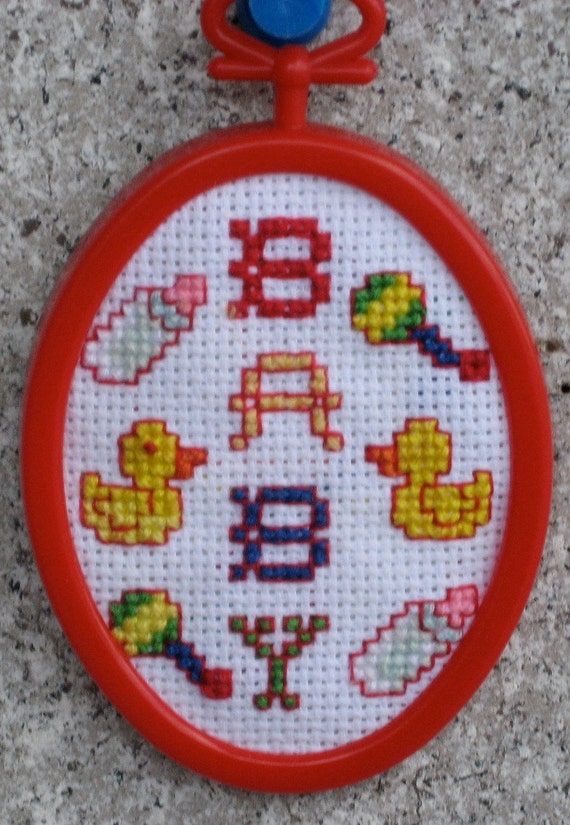 Baby Oval Cross Stitch Ornament