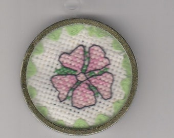 Double-Sided Flower Cross Stitch Ornament