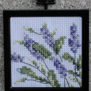 Lavender Blossoms Mini Cross Stitch Ornament