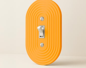 Modern Retro Toggle Light Switch Plate: Sculpted Oval Wall Decor