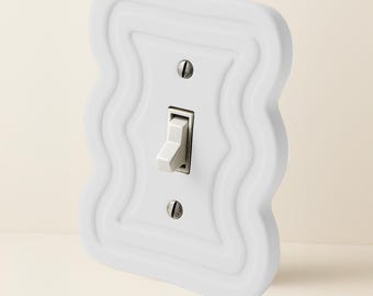 Sculpted Wavy Toggle Switch Plate: Modern Home Decor, Made in Canada