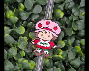 Strawberry Girl Straw Topper